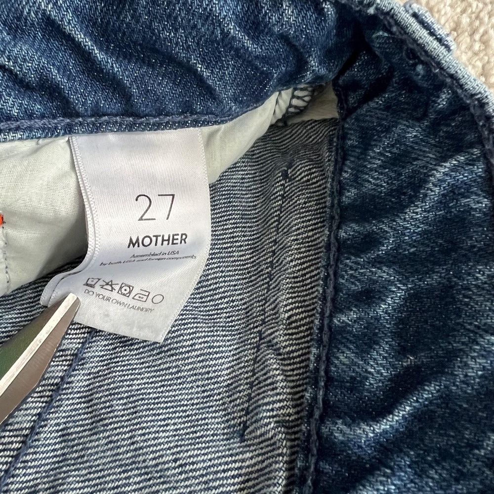 Mother HW‎ Double Stack Ankle Snap Crackle Pop Jeans Womens 27 Blue High Rise - Picture 6 of 15